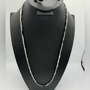 Ann Taylor chain long, silver tone and crystals